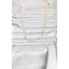 CM 14K Gold Renk Lazer Zincirli Model 60 cm Kadın Kolye