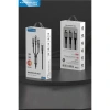 Dc62 3in1 Type-c To 60w Type-c / 12w Lightning / 15w Micro 1.2m Hızlı Şarj Kablo - Siyah