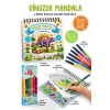 Dinozor Mandala - 6 Renk Keçeli Kalem ve 75 Adet Çıkartma Hediyeli 3+
