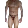 Erkek Arkası Metalli Leopar Tanga Çamaşır