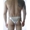 Erkek Gümüş Lame Brazillian Slip