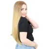 Fiber Sen Uzun Düz Peruk / Kumral / Sarı Ombreli