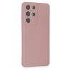 Galaxy S21 Ultra Kılıf Nano İçi Kadife  - Pudra