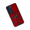 Galaxy S22 Kılıf Pars Lens Yüzüklü  - Kırmızı