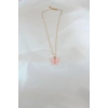Gold Kaplama Pembe Sedefli Kelebek Kolye