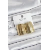 Gold Renk Pirinç Vintage Esintili Statement Küpe