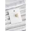 Gold Renk Pirinç Zirkon Taşlı Kıkırdak Earcuff Küpe