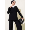Gömlek Yaka Fitilli Salaş İkili Takım siyah