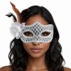 Gümüş Renk Tüylü B Maskesi Kadın Parti Aksesuarı