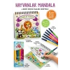 Hayvanlar Mandala - 6 Renk Keçeli Kalem ve 75 Adet Çıkartma Hediyeli 3+