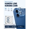 iPhone 12 Kamera Lens Koruyucu 9H Temperli Cam Mavi