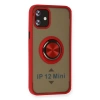 İphone 12 Mini Kılıf Montreal Yüzüklü  Kapak - Kırmızı