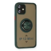 İphone 12 Mini Kılıf Montreal Yüzüklü  Kapak - Yeşil