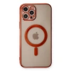 İphone 12 Pro Kılıf Magneticsafe Lazer  - Kırmızı