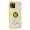 İphone 12 Pro Max Kılıf Montreal Yüzüklü  Kapak - Sarı