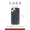 İphone 14 Kılıf Sara Kartvizitli Deri Kılıf - Siyah