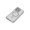 İphone 14 Pro Max Kılıf Joke Simli Magneticsafe Kılıf - Gümüş