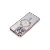 İphone 15 Pro Kılıf Joke Simli Magneticsafe Kılıf - Pembe