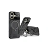 İphone 16 Kılıf Joy Lens Standlı Kapak - Siyah