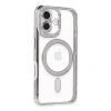İphone 16 Plus Kılıf Joke Simli Magneticsafe Kılıf - Gümüş