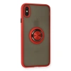 İphone X Kılıf Montreal Yüzüklü  Kapak - Kırmızı