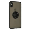 İphone Xs Max Kılıf Montreal Yüzüklü  Kapak - Siyah