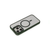 Joko  İphone 15 Pro Kılıf  Lens Magsafe Standlı Kapak - Koyu Yeşil