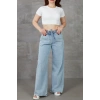 Kadın Beli Lastikli Rahat Kesim Kot Pantolon
