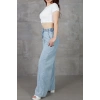 Kadın Beli Lastikli Rahat Kesim Kot Pantolon