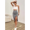 Kadın Beyaz Tek Omuzlu Çapraz Askılı Crop Top Büstiyer