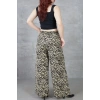 Kadın Leopar Desenli Rahat Kalıp Bol Paça Salaş Pantolon