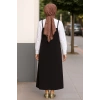 Kadın Siyah Basic Ayarlanabilir Askılı Jile Elbise