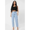 Kadın Siyah Kare Yaka Crop Top Bluz