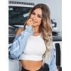 Kahverengi Ombre/ Kumral Platin Röfleli Orta Boy Tül Peruk