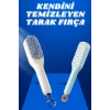 Kendi Kendini Temizleyen Otomatik Tuşlu Saç Tarağı Dolaşık Açıcı Masaj Fırçası Silikon Fırça