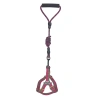 Köpek Göğüs Tasma Seti Daa Desenli 2 cm*40-58 cm Mor-Pembe