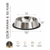 Köpekler İçin Pati Desenli Çelik  Su Kabı 30 Cm - 64 Oz - 2 LT