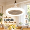 Kumandalı E27 LED Avize ve Tavan Vantilatörü