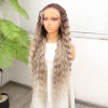 Kumral Beyaz Platin Ombre ve Röfleli Fiber Sen Tül Peruk