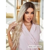 Kumral Ombre/ Balköpüğü Platin Röfleli Orta Boy Tül Peruk