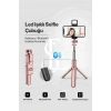 Led Işıklı Selfie Çubuğu Bluetooth Kumandalı Kablosuz Tripot Selfie Monopod Selfie Stick (Pembe) (  )
