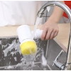 Magic Brush 5 in 1 Kablosuz Şarjlı Temizlik Fırçası | Çok Amaçlı Döner Başlıklı Elektrikli Banyo, Mutfak ve Fayans Temizleme Seti