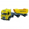 Metal Tır 1:24 - Sesli Işıklı Taşıyıcı Dorseli Tır 30 cm - Sarı - 1 ADET