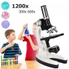 NikulaMikroskop Taşınabilir Set 28 Parça Eğitim Mikroskop Kiti 300x 600x Ve 1200x çocuklara (  )
