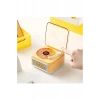 Nostalji Mini Plak Görünümlü Ralu Bluetooth Hoparlör 3d Ses Daası Retro Müzik Plak Sarı