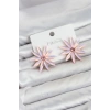 Pembe Kristal Taşlı Lotus Model Kadın Küpe