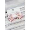 Pembe Renk Kristal Taşlı Lotus Model Kadın Küpe