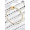 Pirinç Charm Zirkon Taşlı Kalp Model Gold Renk Kadın Bileklik