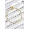 Pirinç Charm Zirkon Taşlı Taç Model Gold Renk Kadın Bileklik