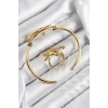 Pirinç Deniz Yıldızı Model Gold Renk Bileklik Yüzük Set